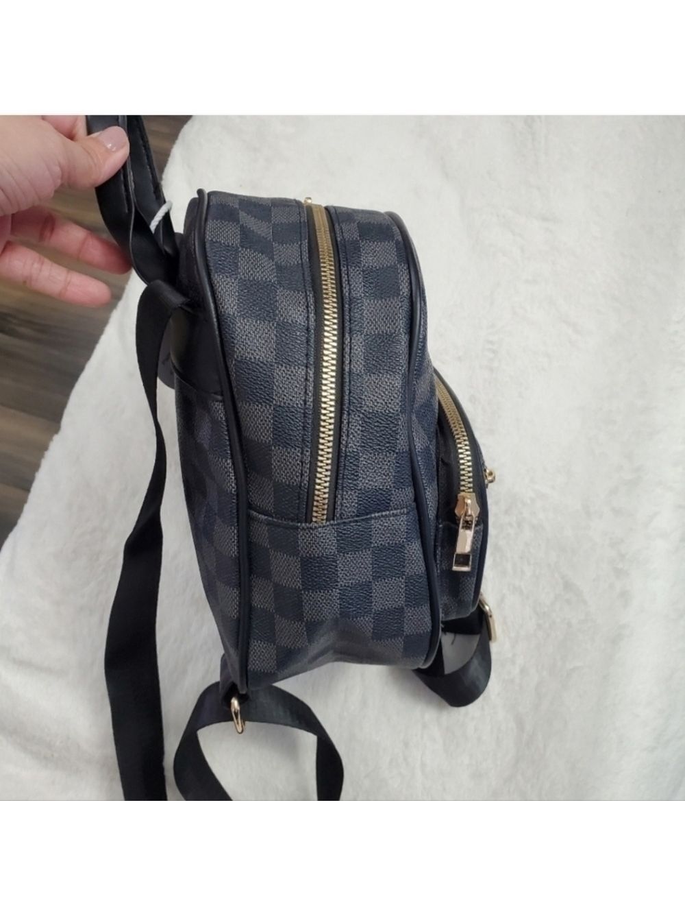 BLD Fashion Collection Check Pattern Mini Backpack - Picture 4 of 8
